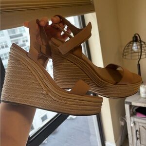 Kendall & Kylie Pink Nude Wedge Sandals
